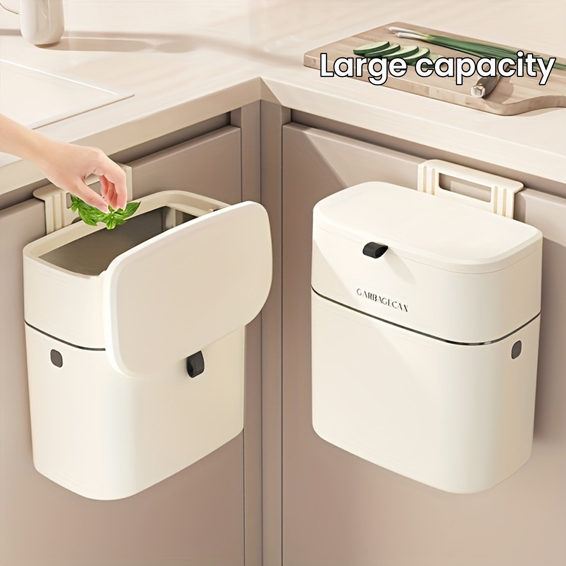 Sleek WallMounted Trash Can with Lid for Home