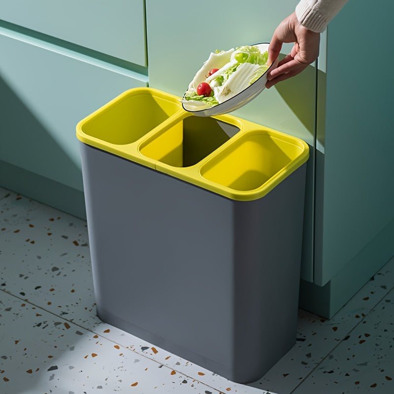 30L DualCompartment Waste Bin for Efficient Sorting