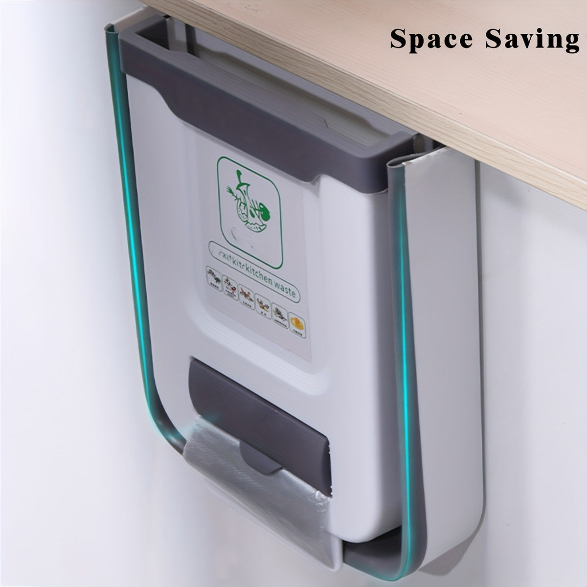 SpaceSaving Foldable Kitchen Trash Can WallMount  Hang